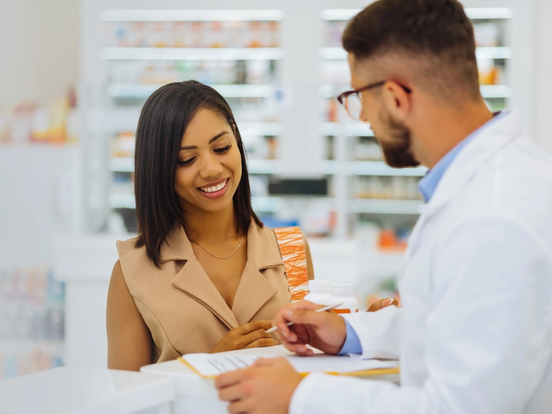 doctor explaining how targeted therapy works to patient