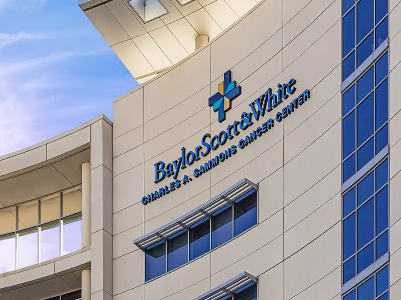 Close-up of Baylor Scott & White Charles A. Sammons Cancer Center logo
