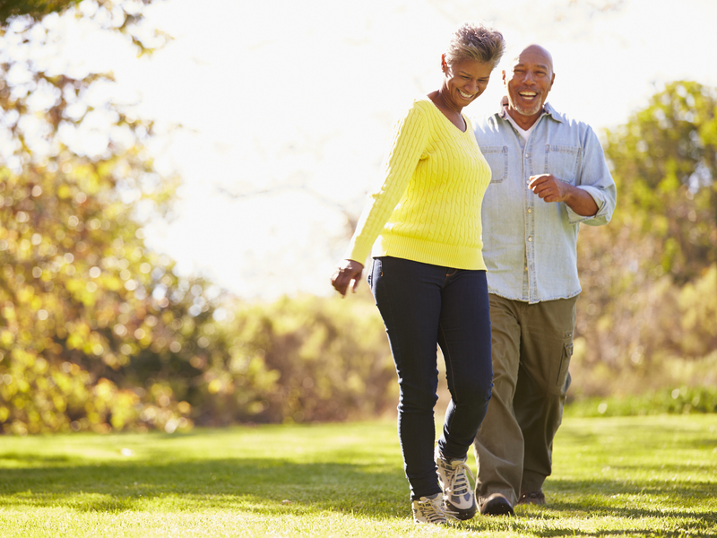 arthroscopy patient enjoying time outside with her loved one after recovering
