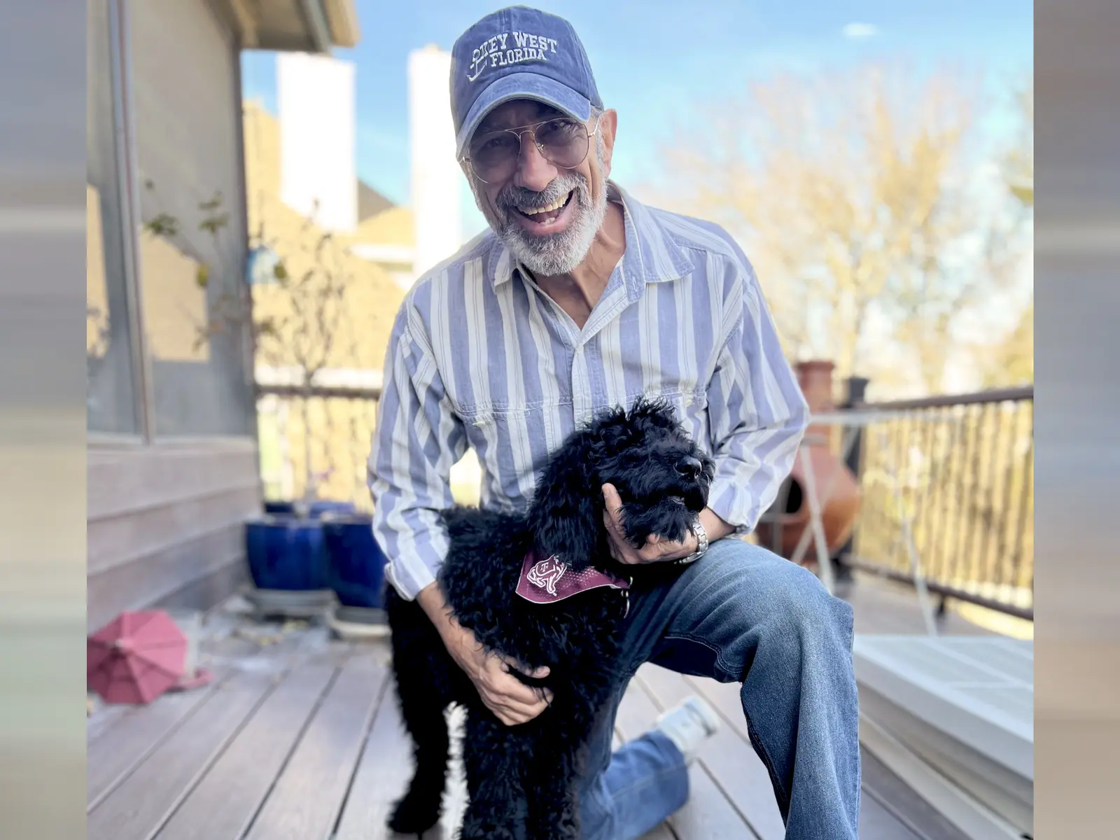 Larry Gambone with his dog