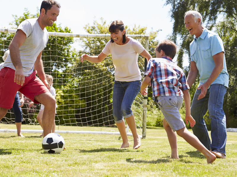 endometrial ablation patient outdoors spending time with family after recovering from the procedure