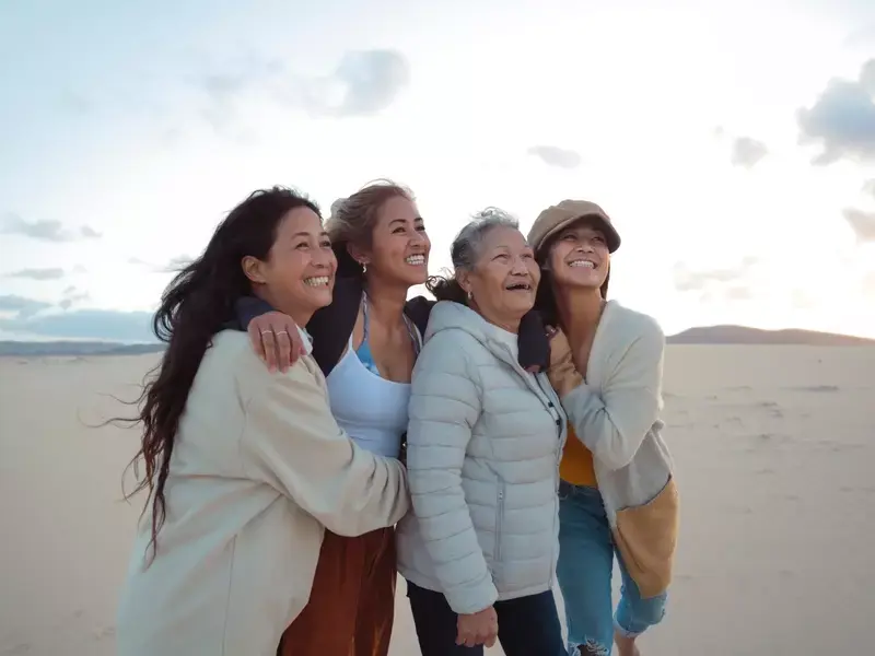 three generations of women