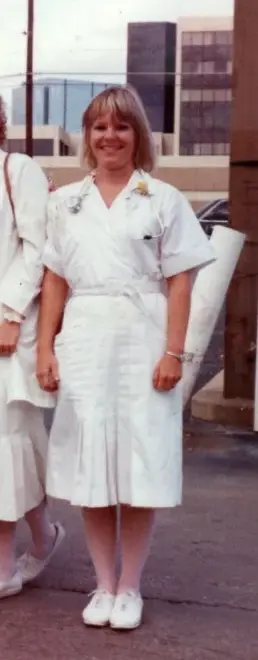Donna Walls as a young nurse