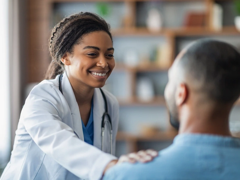 young doctor with patient