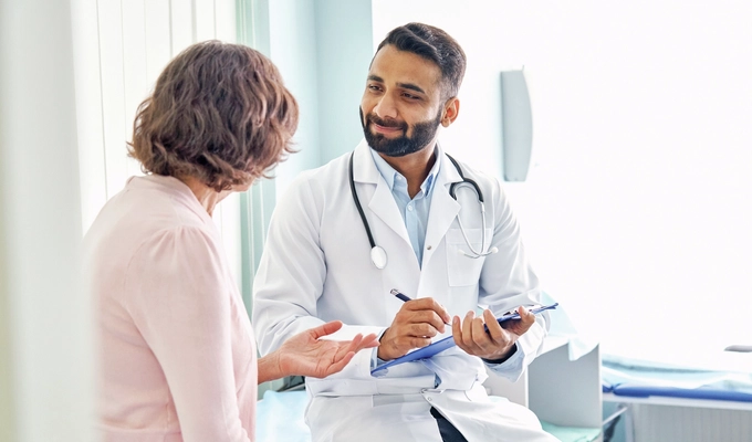 Doctor talking to a patient