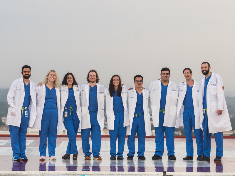 A team of doctors from Baylor Scott & White Health gathered for an outdoor photo