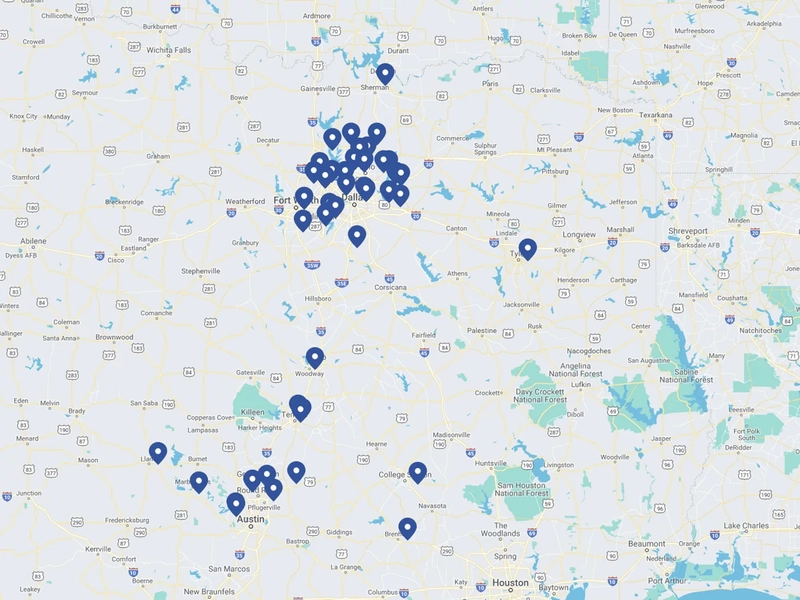 Map of BSWH locations