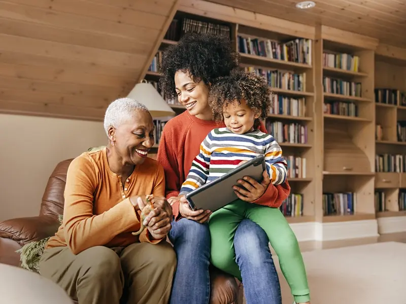 patient who has recovered from Uterine polyps enjoying time with her family