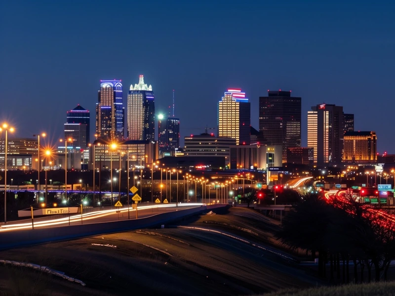 Plano nighttime skyline