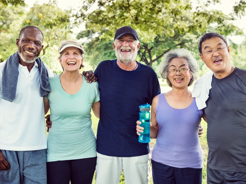 group of active seniors
