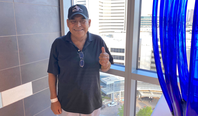 Jose Suarez who received the 10,000th organ transplant at Baylor University Medical Center poses sm