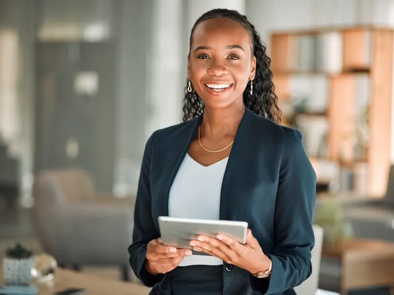 Professional woman with tablet in her hands
