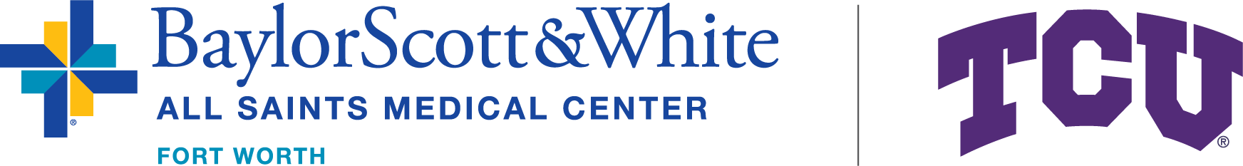 Baylor Scott & White All Saints and TCU logos