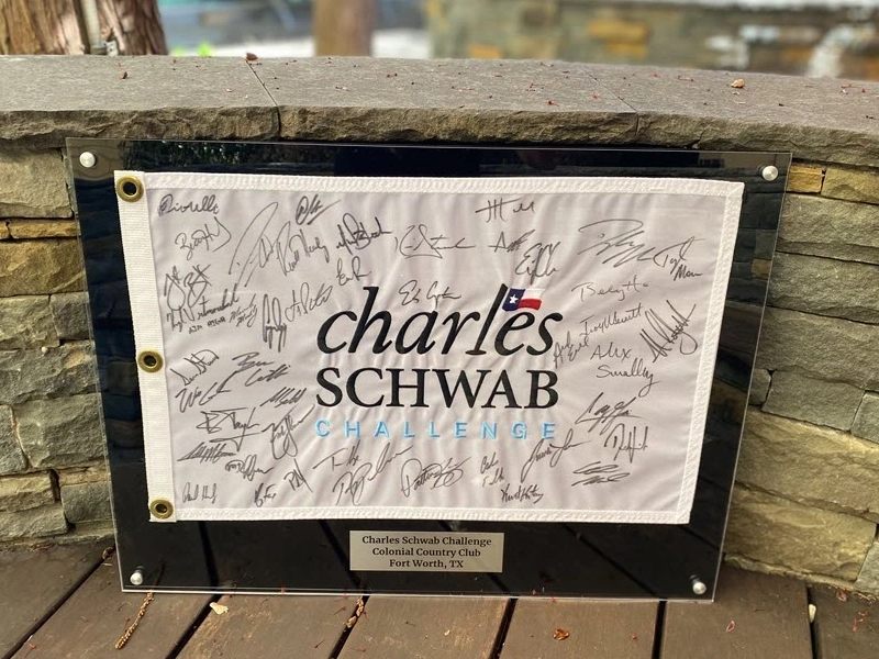 Signed Charles Schwab flag