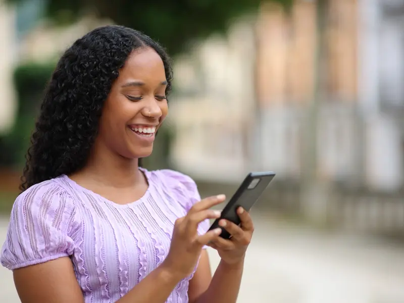 woman using a cellphone